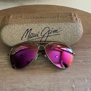 Maui Jim Pink Mavericks Aviator Sunglasses